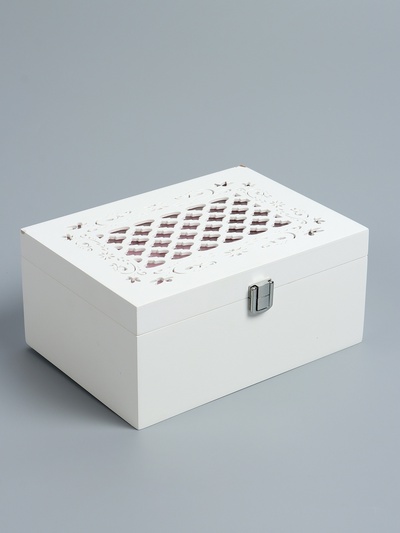 УЦЕНКА Шкатулка для украшений «Белоснежная», дерево, 22×16×10 см