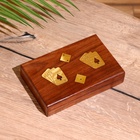 УЦЕНКА Игра настольная 2в1 (кубики + 2 колоды карт) 18×12×4 см, дерево шишам - Фото 2