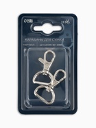 Карабин металлический TEIRA, набор 2 шт., 8 г, 4.2×2.5 см/20×3 мм, цвет серебряный - Фото 7