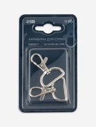 Карабин металлический TEIRA, набор 2 шт., 9.1 г, 4.3×3.1 см/25×3 мм, цвет серебряный - Фото 7