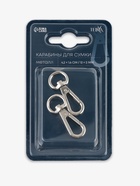 Карабин металлический TEIRA, набор 2 шт.,6.2 г 4.2×1.6 см/12×2 мм, цвет серебряный - Фото 7