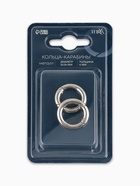 Кольцо карабин металлический TEIRA, набор 2 шт., 6.7 г, d=16/24 мм, s=4 мм, цвет серебряный - Фото 7