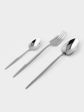 Набор столовых приборов «Блинк», 18 предметов, нержавеющая сталь, серебристый