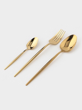 Набор столовых приборов «Блинк», 18 предметов, нержавеющая сталь, золотистый