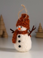 Фигурка «Снеговичок в рыжей шапке и шарфе», 5.5×5.5×12 см - Фото 4