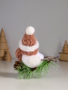 Фигурка «Белая птичка в золотом колпаке на веточке ели», 13×6×12.5 см - Фото 3