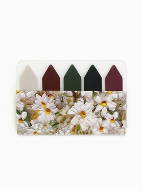 Стикеры для заметок с липким краем, прозрачные «Ромашки», 20 л., 5 шт. (комплект 2 шт)