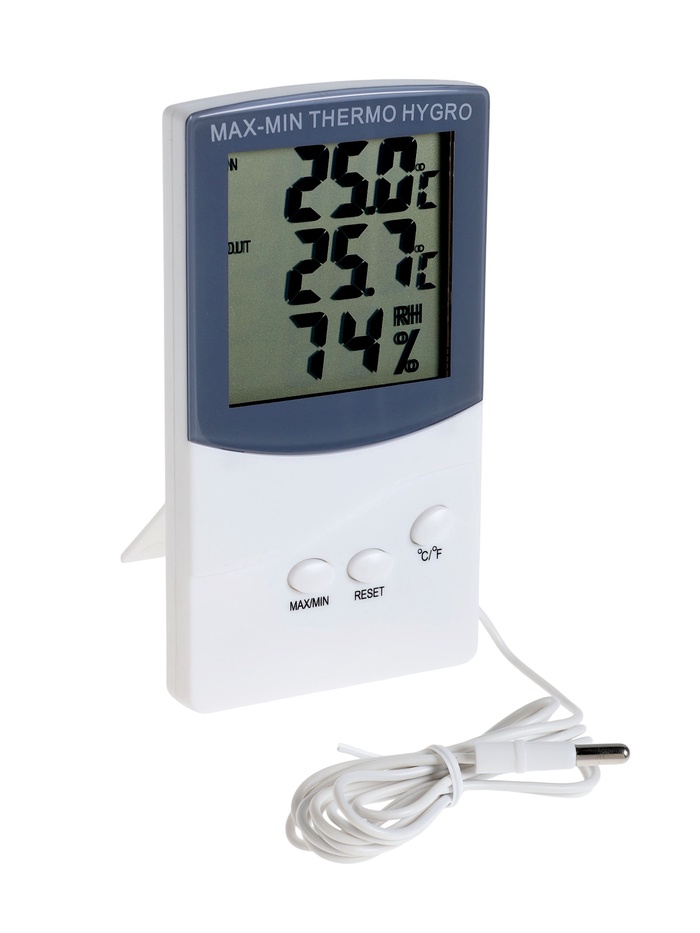 Термометр LTR-07, электронный, 2 датчика температуры, датчик влажности, белый - Фото 1