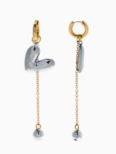 Набор 2 предмета: колье, серьги «Сердце» любовь, цветной