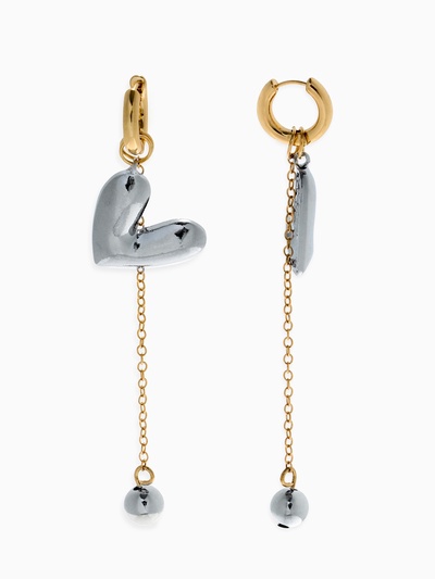 Набор 2 предмета: колье, серьги «Сердце» любовь, цветной