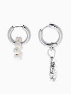 Набор 2 предмета: колье, серьги «Трансформеры» жемчуг со стразами, белый в серебре - Фото 4