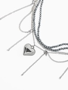 Колье с подвесками «Сердце» переплетение, серое в серебре - Фото 3