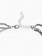 Колье с подвесками «Сердце» переплетение, серое в серебре - Фото 4