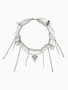 Колье с подвесками «Сердце», переплетение, белое в серебре - Фото 1