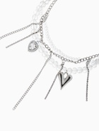 Колье с подвесками «Сердце», переплетение, белое в серебре - Фото 3