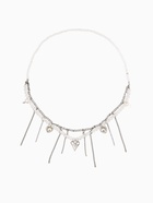 Колье с подвесками «Сердце», переплетение, белое в серебре - Фото 5