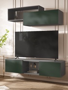 Гостиная «Норд», тумба 1500×350×330 мм, полка 1388×350×460 мм, цвет изумруд/графит - Фото 1