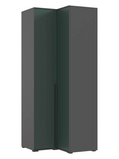 Шкаф угловой двухстворчатый «Норд», 906×906×2236 мм, цвет изумруд/графит