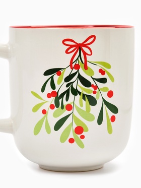 Кружка новогодняя керамическая «Еловая веточка», 470 мл