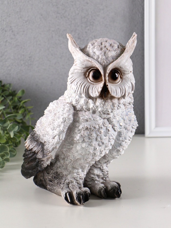 Фигура полистоун «Филин», с глиттером - Фото 1