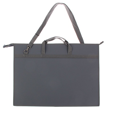 УЦЕНКА Папка А2 с ручками пластик молния сверху 650×480×50 мм ПР 6, плеч.ремень, Серый