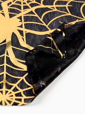 Скатерть одноразовая на хэллоуин «Золотая паутина», 200×140