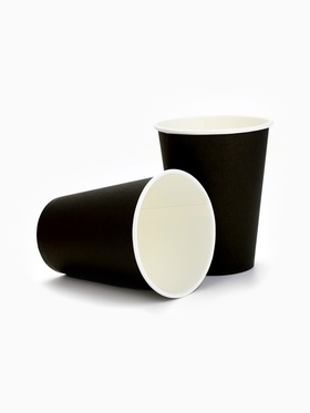 Стакан одноразовый бумажный «Черный», 350 мл, диаметр 90 мм (комплект 50 шт)