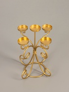 УЦЕНКА Подсвечник на 5 свечей «Вазон. Завитки», металл под золото, 21.5×21.5×27 см - Фото 5