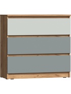 Комод напольный «Челси» Color, 3 ящика, 802×330×768 мм, цвет мята тёмная/сумеречный голубой/дуб крафт 10929957 - фото 745076