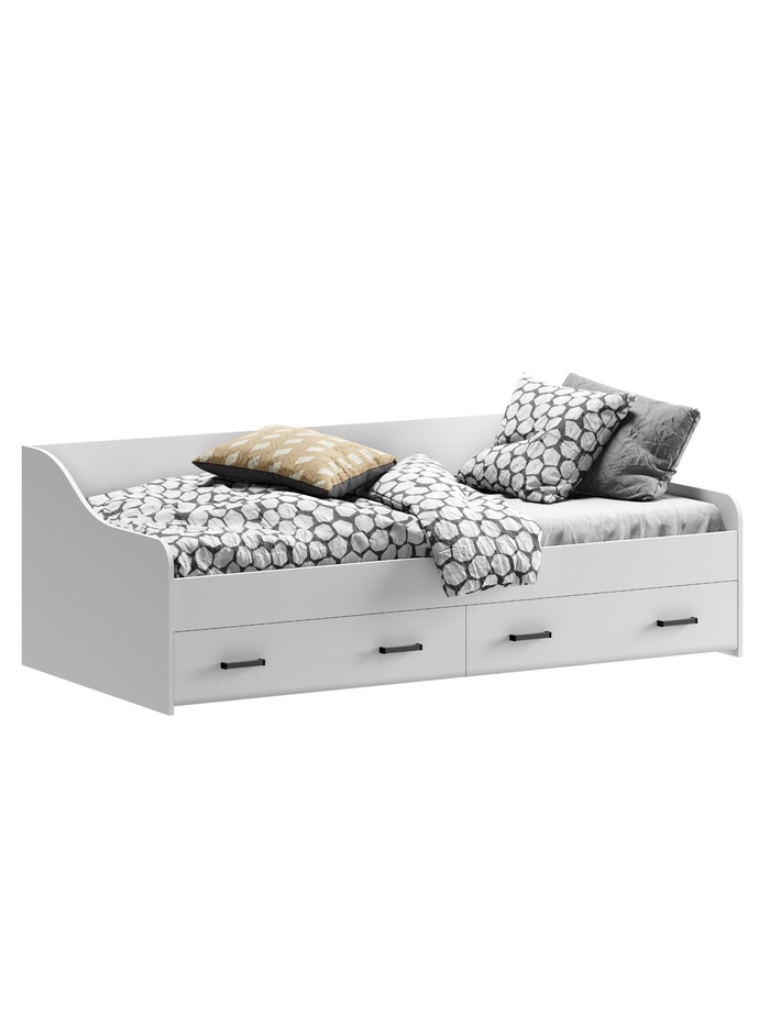 Кровать односпальная «Вега. Нэнси» New, 2032×952×650 мм, цвет белый глянец/белый - Фото 1