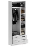 Шкаф двухстворчатый с ящиками Вега New Нэнси, 800х402х2200, Белый глянец/Белый - фото 14905866