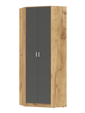 Шкаф угловой Мартина, 800х800х2200, Графит/Дуб крафт
