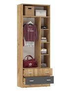 Шкаф двухстворчатый «Мартина», 2 ящика, 800×400×2200 мм, цвет графит/дуб крафт - Фото 2