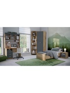 Шкаф двухстворчатый «Мартина», 2 ящика, 800×400×2200 мм, цвет графит/дуб крафт - Фото 3