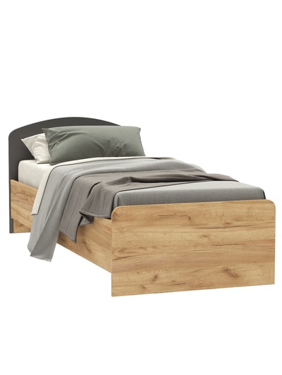 Кровать односпальная «Мартина», 2036×800×850 мм, цвет графит/дуб крафт