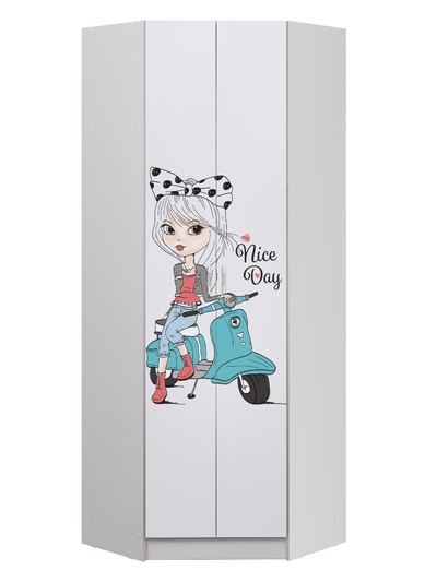 Шкаф угловой «Вега» Fashion 1, 800×402×2200 мм, цвет белый