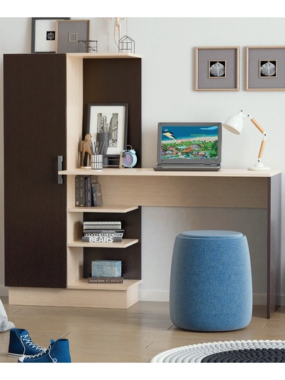 Стол компьютерный №1, 1450×500×1350 мм, цвет дуб белёный/венге