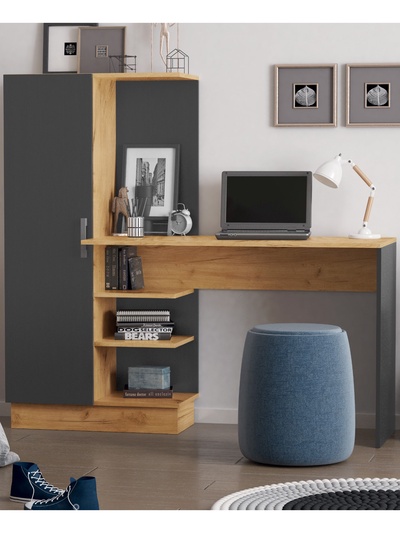 Стол компьютерный №1, 1450×500×1350 мм, цвет графит/дуб крафт