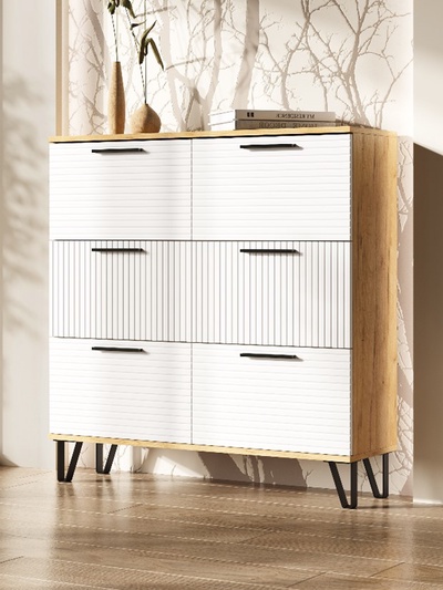 Обувница «Флэш», 1000×300×1030 мм, цвет браш вайт/дуб крафт