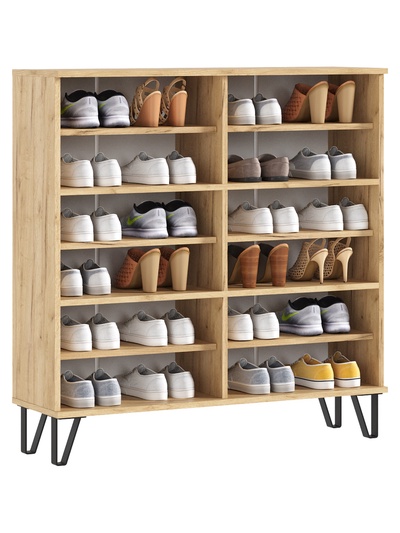 Обувница «Флэш», 1000×300×1030 мм, цвет браш мени грин/дуб крафт