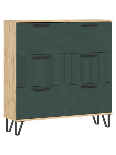 Обувница «Флэш», 1000×300×1030 мм, цвет браш мени грин/дуб крафт