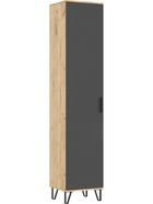 Пенал закрытый Флэш, 450х410х2130, Браш графит/Дуб крафт - фото 14905937
