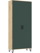 Шкаф двухстворчатый Флэш, 900х410х2130, Браш мени грин/Дуб крафт - фото 14905952