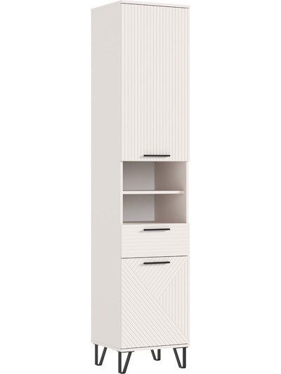 Шкаф – пенал открытый «Флэш», 1 ящик, 450×410×2130 мм, цвет кашемир/кашемир