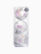 Ёлочный шар «Снежок», набор 3 шт., d=8 см, прозрачный - фото 54005008