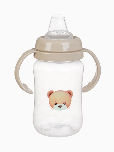 Поильник - непроливайка Baby Bear с силиконовым носиком, 270 мл., бежевый Mum&Baby