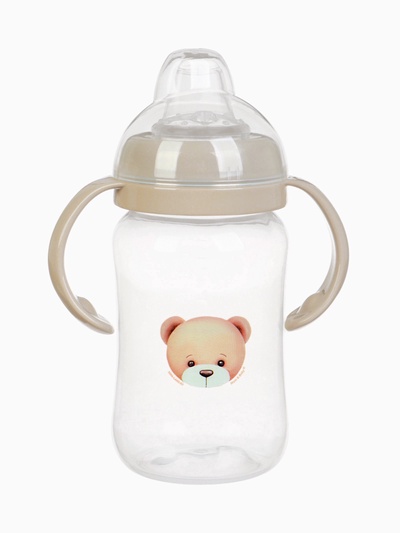 Поильник - непроливайка Baby Bear с силиконовым носиком, 270 мл., бежевый Mum&Baby