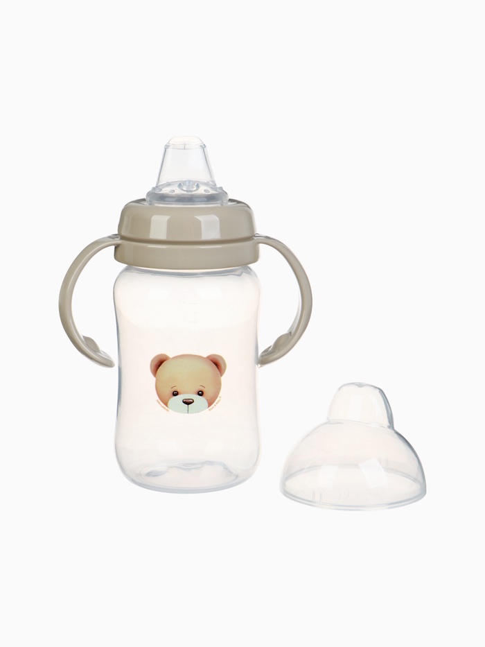 Поильник - непроливайка Baby Bear новогодний с силиконовым носиком, 270 мл., бежевый Mum&Baby - Фото 1