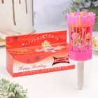 УЦЕНКА Свеча для торта музыкальная «Цветок», розовая, 15×5 см - Фото 5