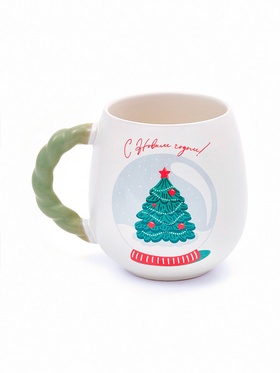 Кружка новогодняя керамическая «Снежный шар», 500 мл